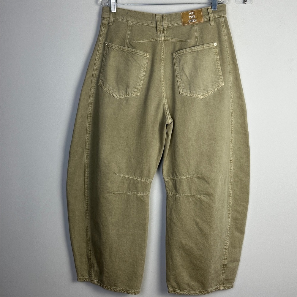 Free People We The Free Good Luck Mid Rise Barrel Jeans Size 30 Cotton Neutral - Picture 9 of 16